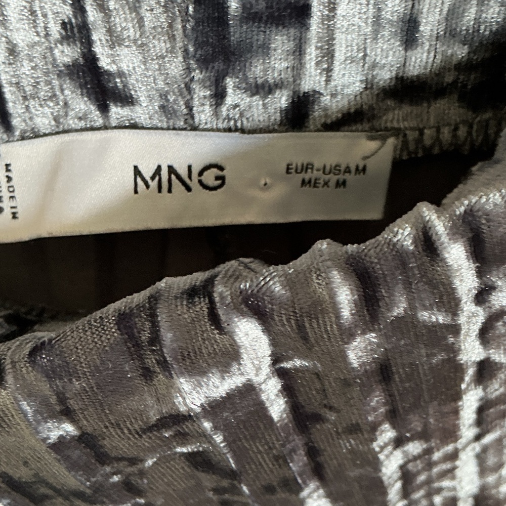 Silver Velvet Pleated Pants from MANGO - Picture 2 of 3